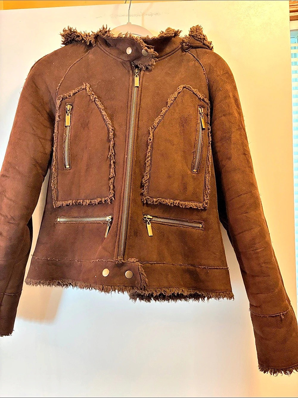 Wilson Leather Brown Leather Vintage Shearling-Lined Jacket